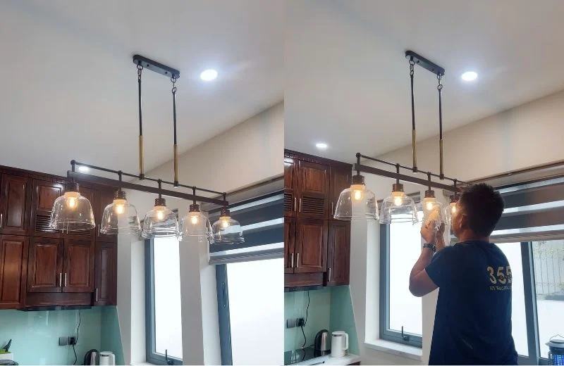 Lắp đặt đèn Thả Thiết Kế TTK61N5