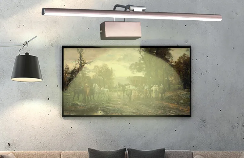 Đèn Rọi Tranh RT5533 -phối cảnh đèn tường rọi tran tạo điểm nhấn không gian phòng khách