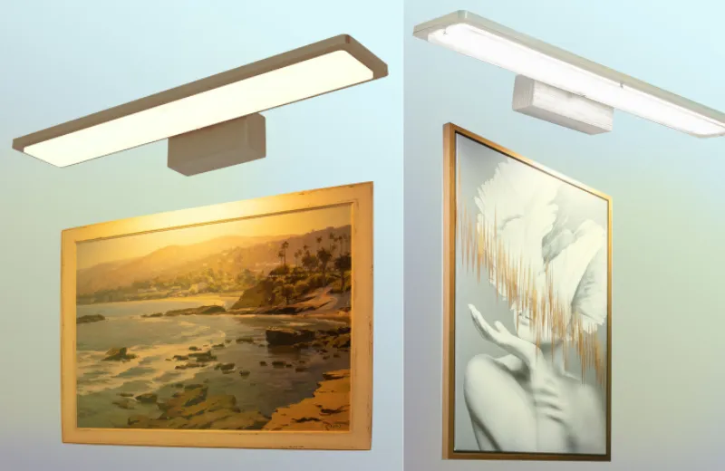 Đèn Rọi Tranh RTA80S Cao Cấp – phối cảnh chiếu tranh nghệ thuật tạo điểm nhấn không gian sống.