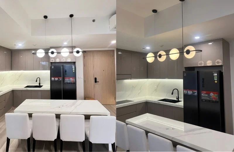 Trang trí phòng bếp với đèn thả thiết kế TTK138T4