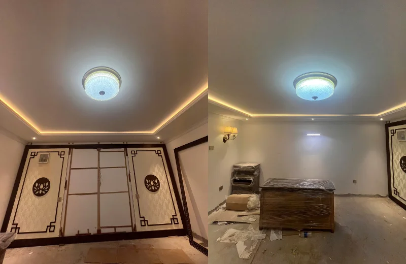 Ảnh thật Đèn Ốp Trần Đồng OD09 tại nhà khách