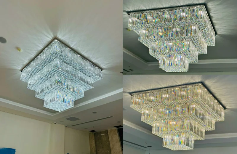Ảnh thật Đèn Ốp Trần Pha Lê OTPL355