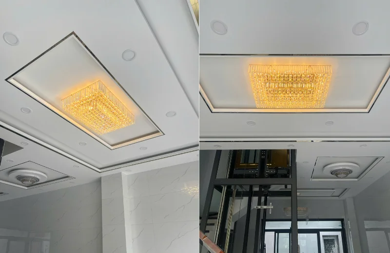 Ánh sáng vàng của Đèn Ốp Trần Pha Lê OTPL44CN