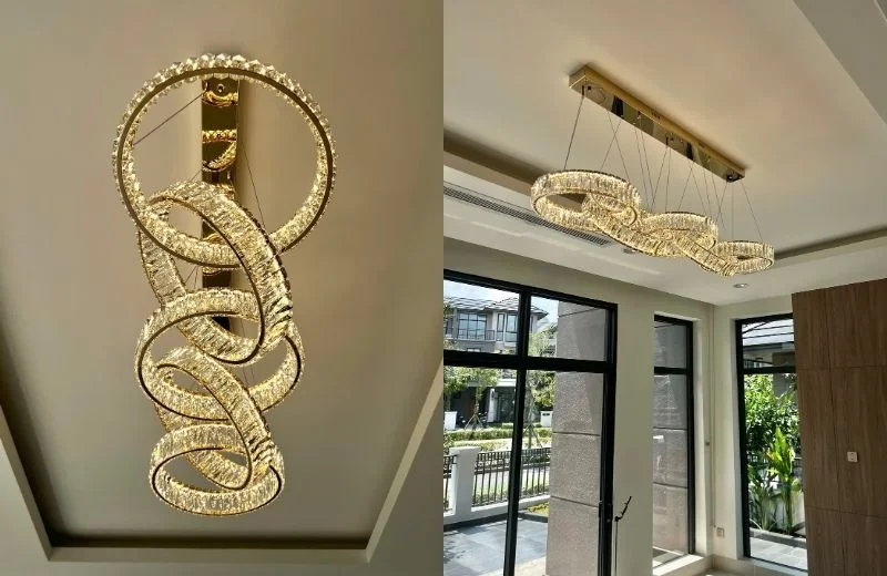 Đèn thả hiện đại THD7059N5 thực tế 