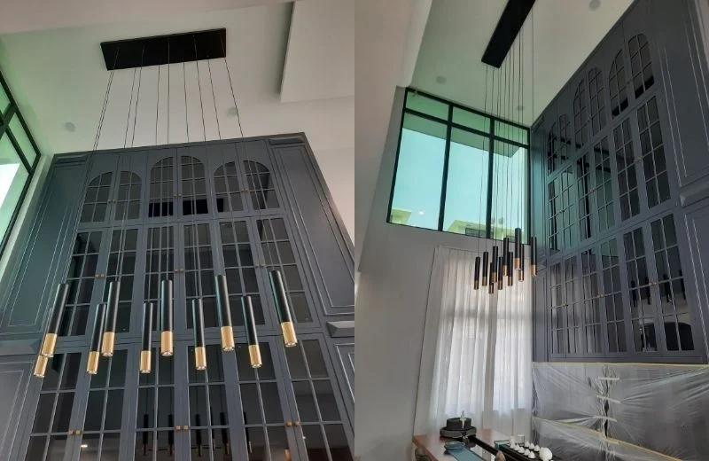 Ngoài ra đèn thả hiện đại THD90 có thể thả theo cụm 