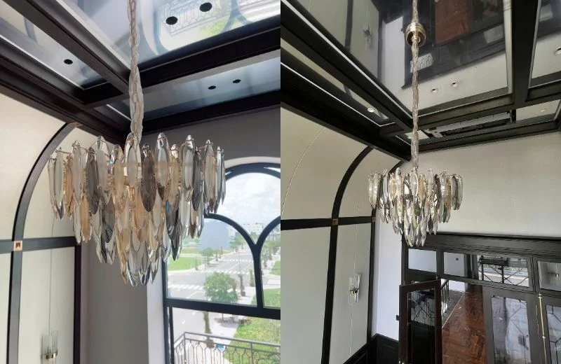 Đèn thả pha lê TPL708T600 thực tế