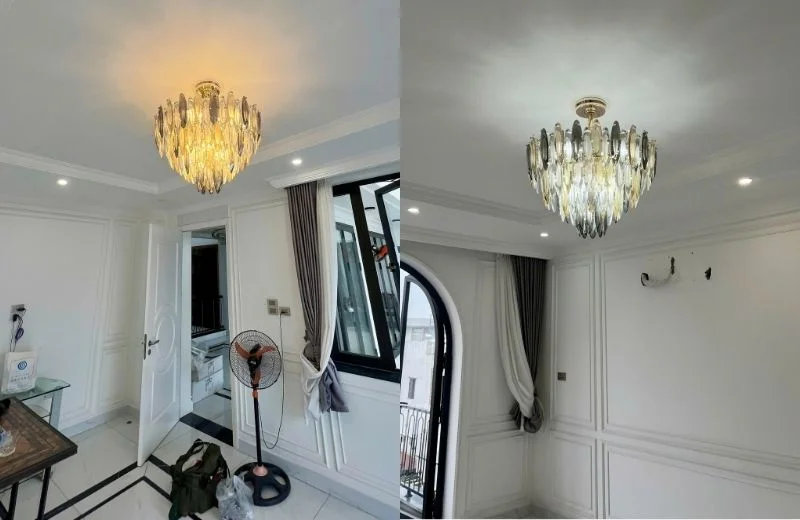Đèn thả pha lê TPL708T800 thực tế