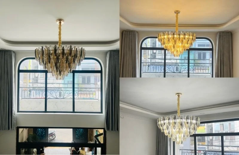 Đèn thả pha lê TPL708T950 thực tế