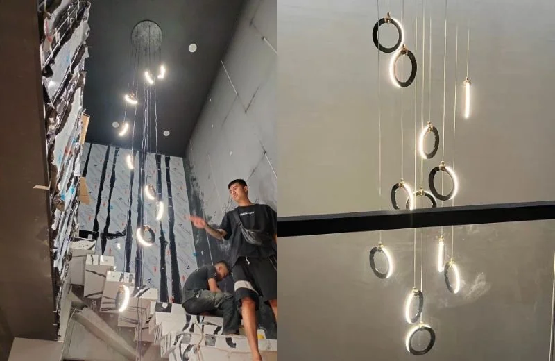 Thi công đèn thả hiện đại THD0881T12