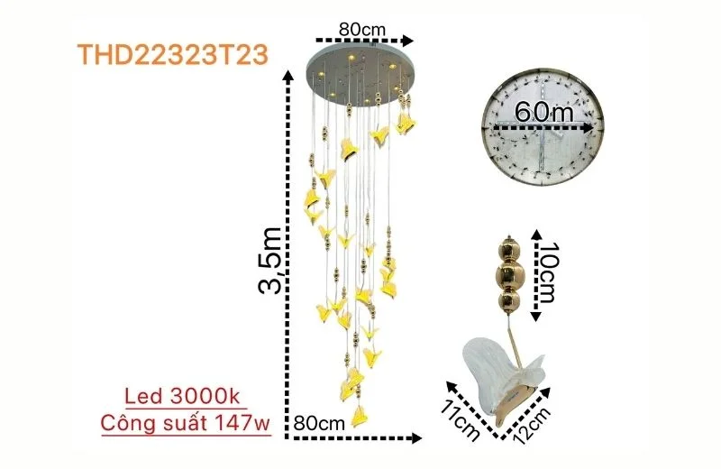 Thông số đèn thả hiện đại THD22323T23
