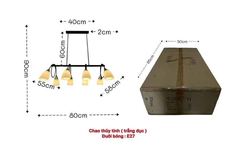Thông số đèn thả thiết kế TTK11N8