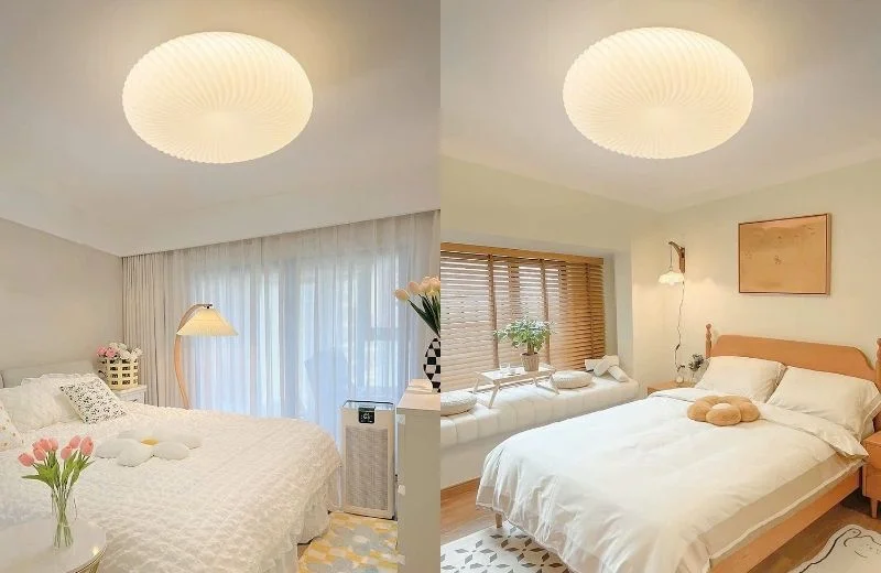 Trang trí phòng ngủ  với đèn ốp trần mica OT1100 