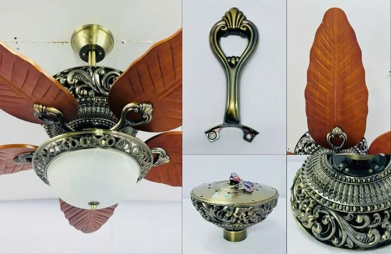 Cận chi tiết quạt trần đèn QT79