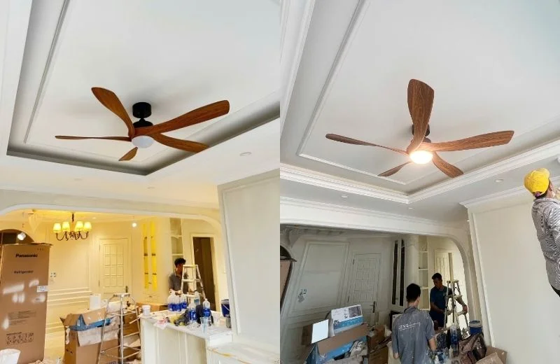Lắp đặt và hoàn thiện quạt trần đèn QT63