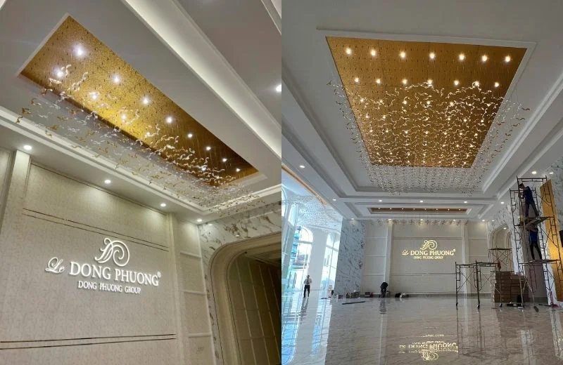 Đèn thả hiện đại THD156 được phối theo cụm cho sảnh 
