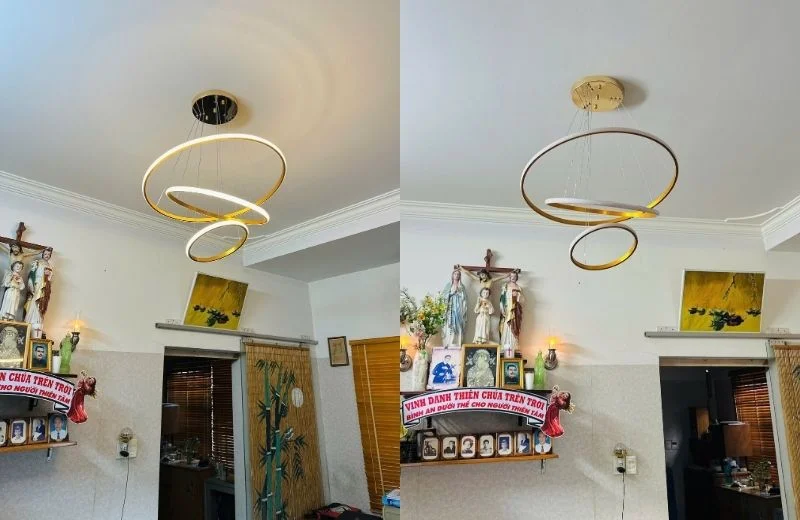 Đèn thả hiện đại THD7087VANG thực tế