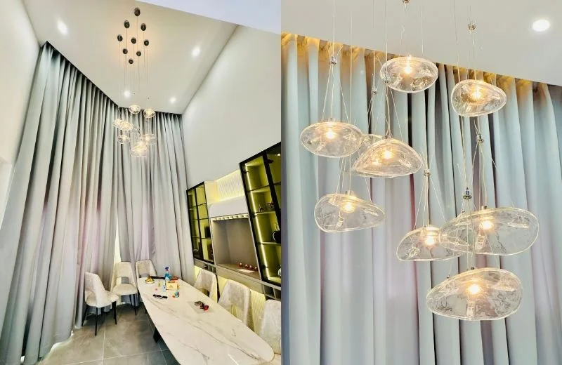 Đèn thả hiện đại THD71 phối thả theo cụm cho phòng khách