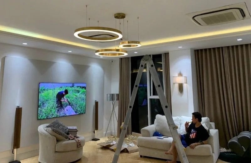 Hoàn thiện đèn thả hiện đại THD7039