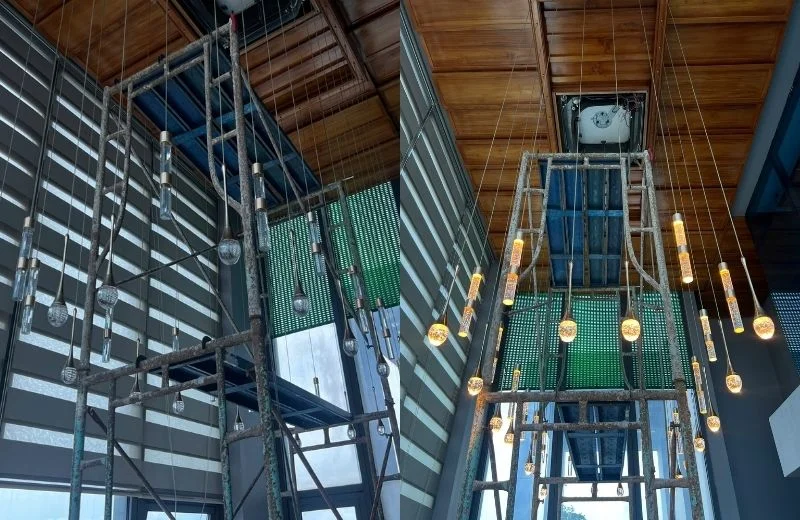 Thi công đèn thả hiện đại THD03