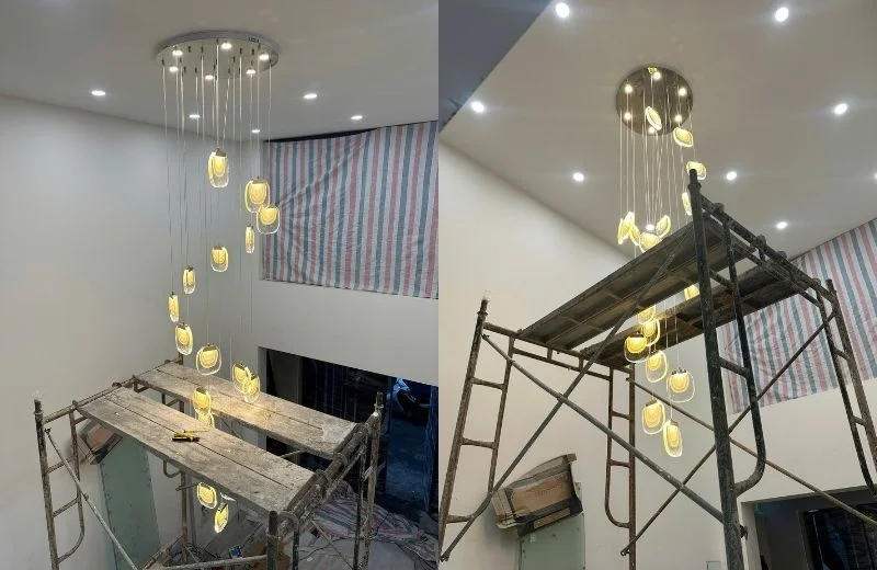 Thi công đèn thả hiện đại THD0918T18