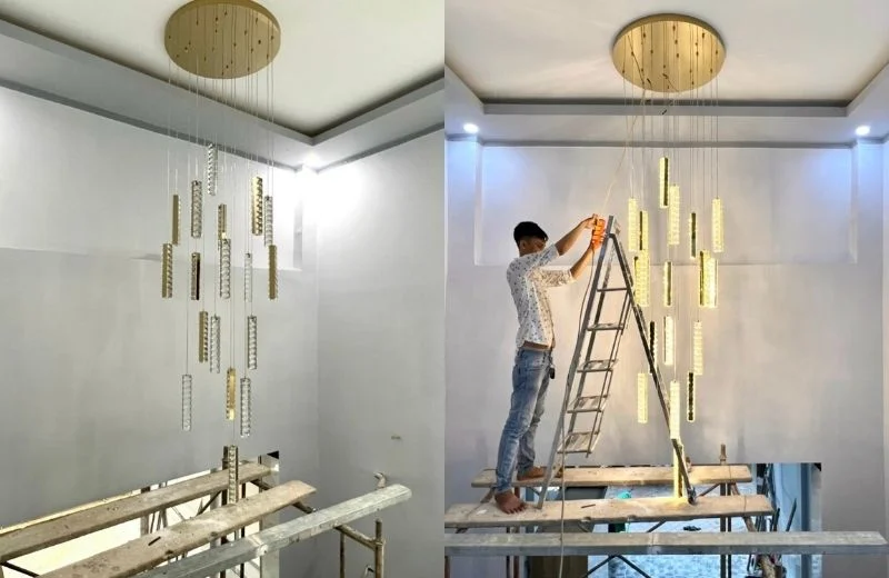 Thi công đèn thả hiện đại THD1002T18