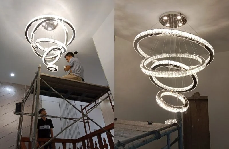 Thi công đèn thả hiện đại THD7032T246810 