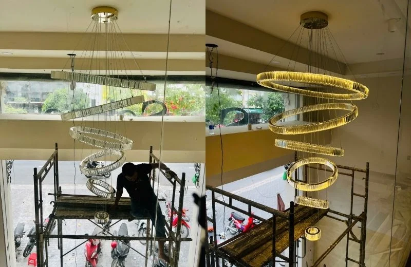 Thi công đèn thả hiện đại THD7047T6