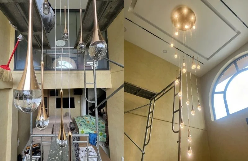 Thi công và hoàn thiện đèn thả hiện đại THD14T18 