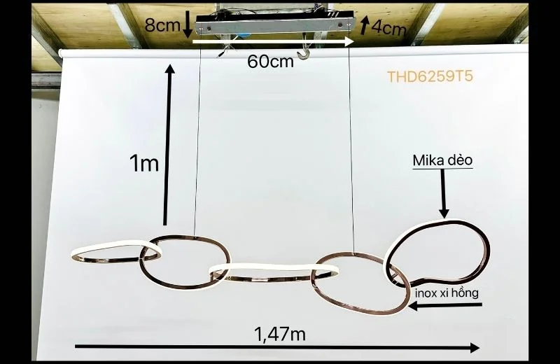 Thông số đèn thả hiện đại THD6259T5