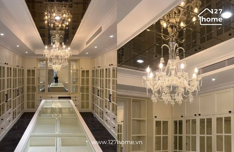 Các mẫu đèn chùm pha lê tạo điểm nhấn bắt mắt cho không gian showroom, khách sạn