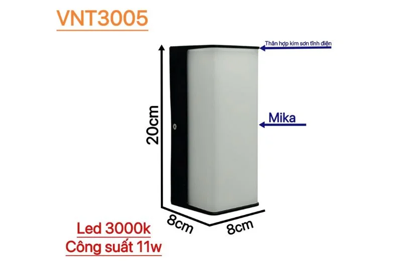 Thông số chi tiết của Đèn Tường VNT3005