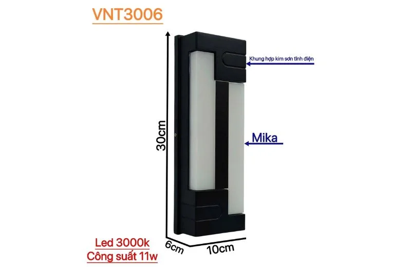 Thông số chi tiết của Đèn Hắt Tường VNT3006