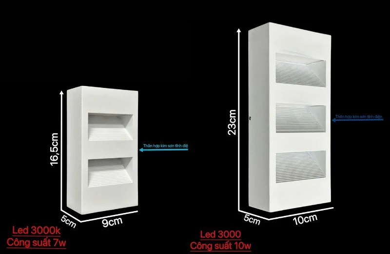 Thông số chi tiết của Đèn Hắt Tường VNT3020STRANG và Đèn Hắt Tường VNT3020MTRANG