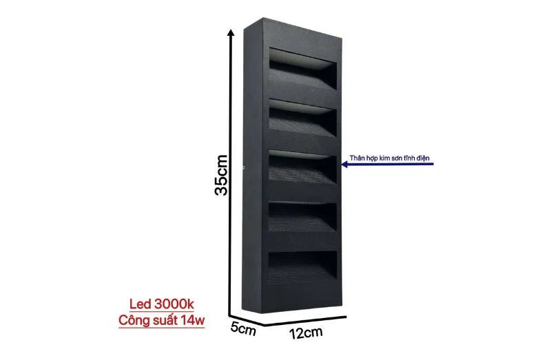Thông số chi tiết của Đèn Hắt Tường VNT3020LDEN
