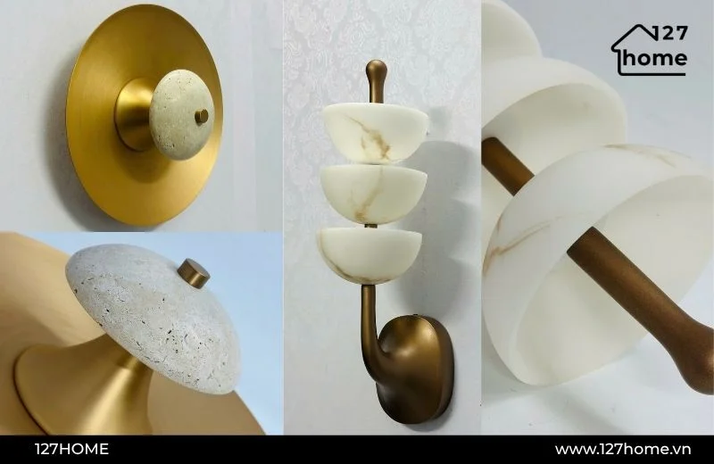 Mẫu đèn tường trang trí chất liệu đá tại 127 HOME
