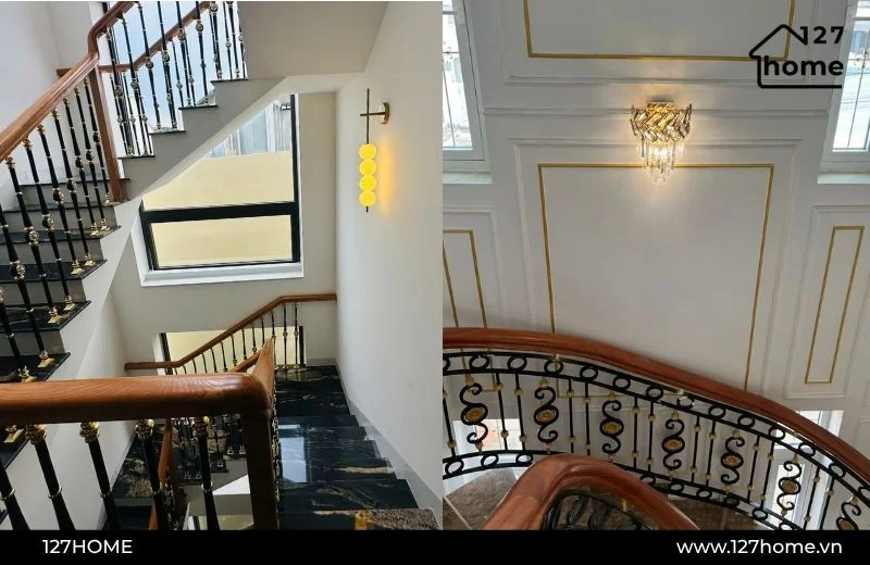 Mẫu đèn tường trang trí cầu thang tại 127 HOME