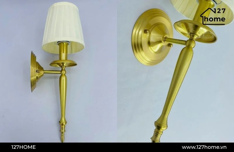Mẫu đèn tường trang trí chất liệu đồng tại 127 HOME