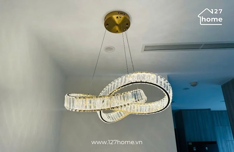 Đèn chùm pha lê đơn giản