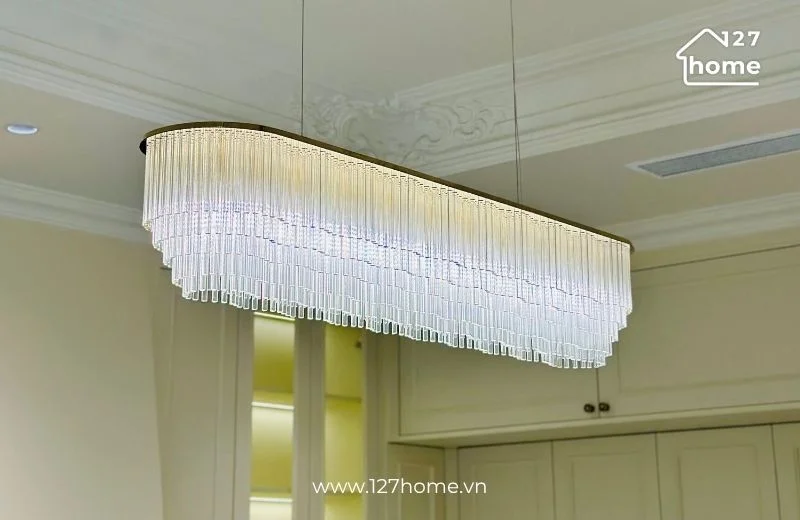 Đèn chùm LED thả theo cụm thanh ngang