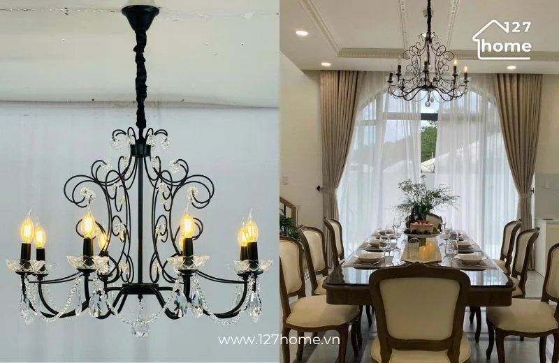 Đèn chùm DC171T8D trang trí cho phòng ăn