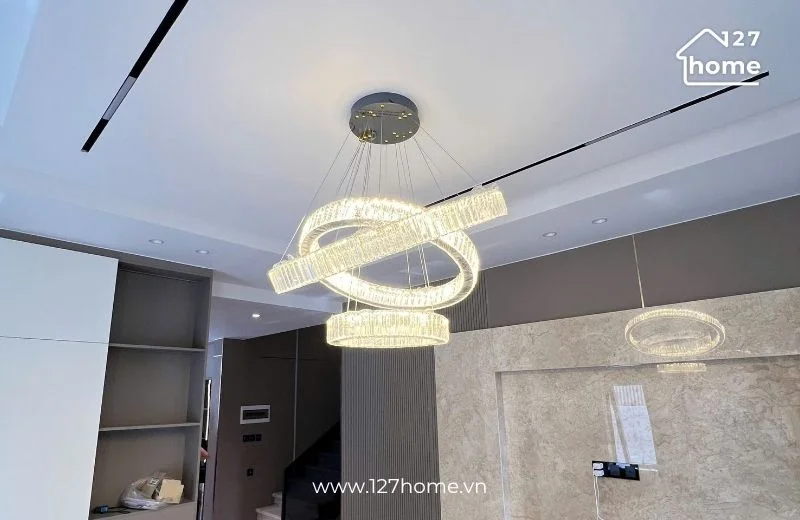 Đèn chùm thả vòng cho phòng khách