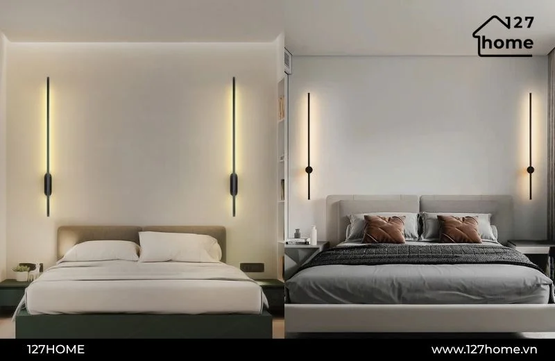 Đèn hắt tường trang trí khi vực phòng ngủ