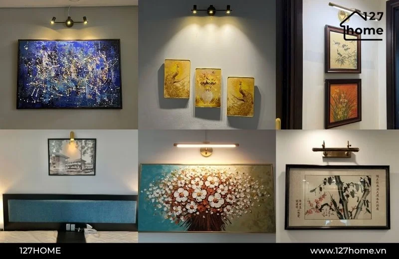 Đèn rọi tranh phù hợp bố trí ở nhiều khu vực