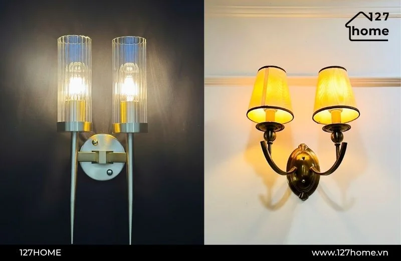 Đèn tường đôi bố trí cho không gian phòng thờ 