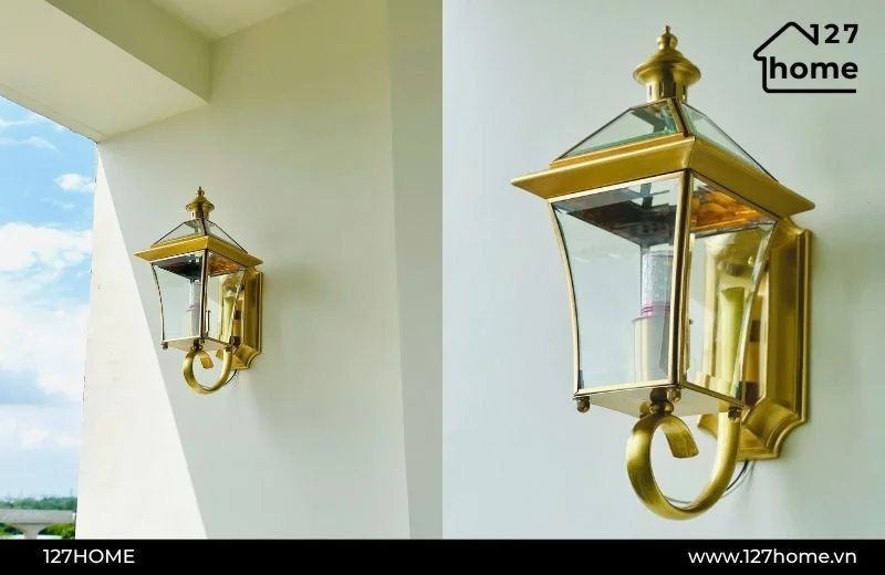 Đèn tường đồng kiểu đèn lồng