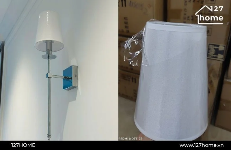 Đèn tường kết hợp chao vải