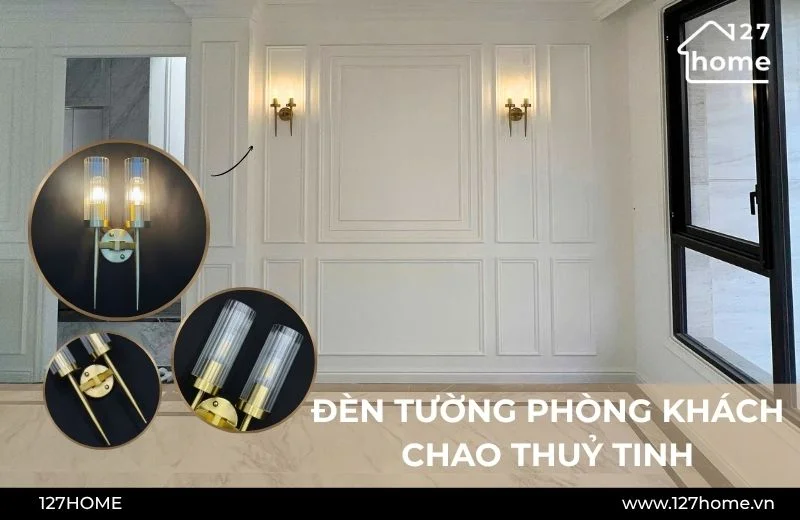Đèn tường thuỷ tinh trang trí phòng khách