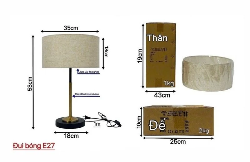 Thông số đèn bàn DB7711