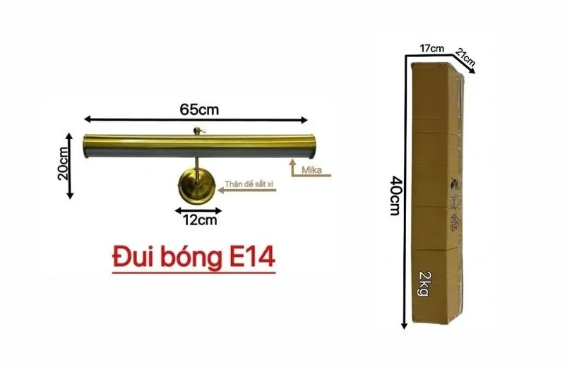 Thông số đèn rọi tranh RT01 