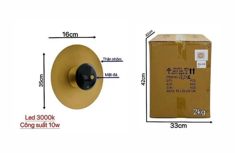 Thông số đèn tường thiết kế VK211 